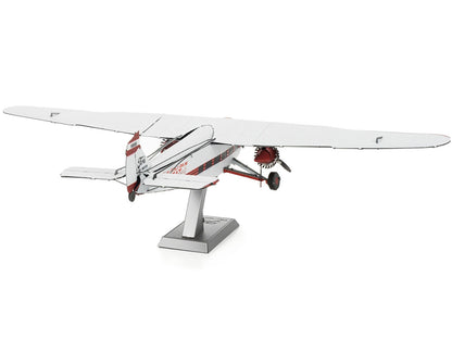 Model Kit Ford Trimotor Transport Aircraft White and Red (Moderate Difficulty) Steel Model by Metal Earth