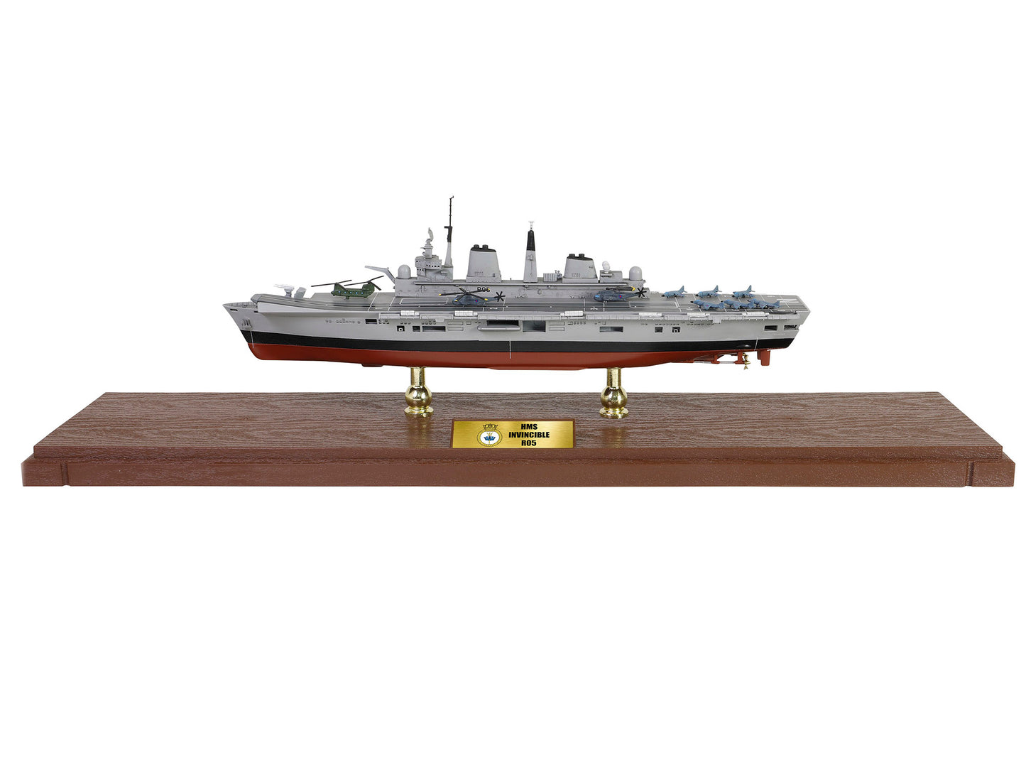 British HMS Invincible (R05) Aircraft Carrier Full-Hull Edition "Falklands War" (1982) British Royal Navy "Battleship" Series 1/700 Diecast Model by Metal Proud