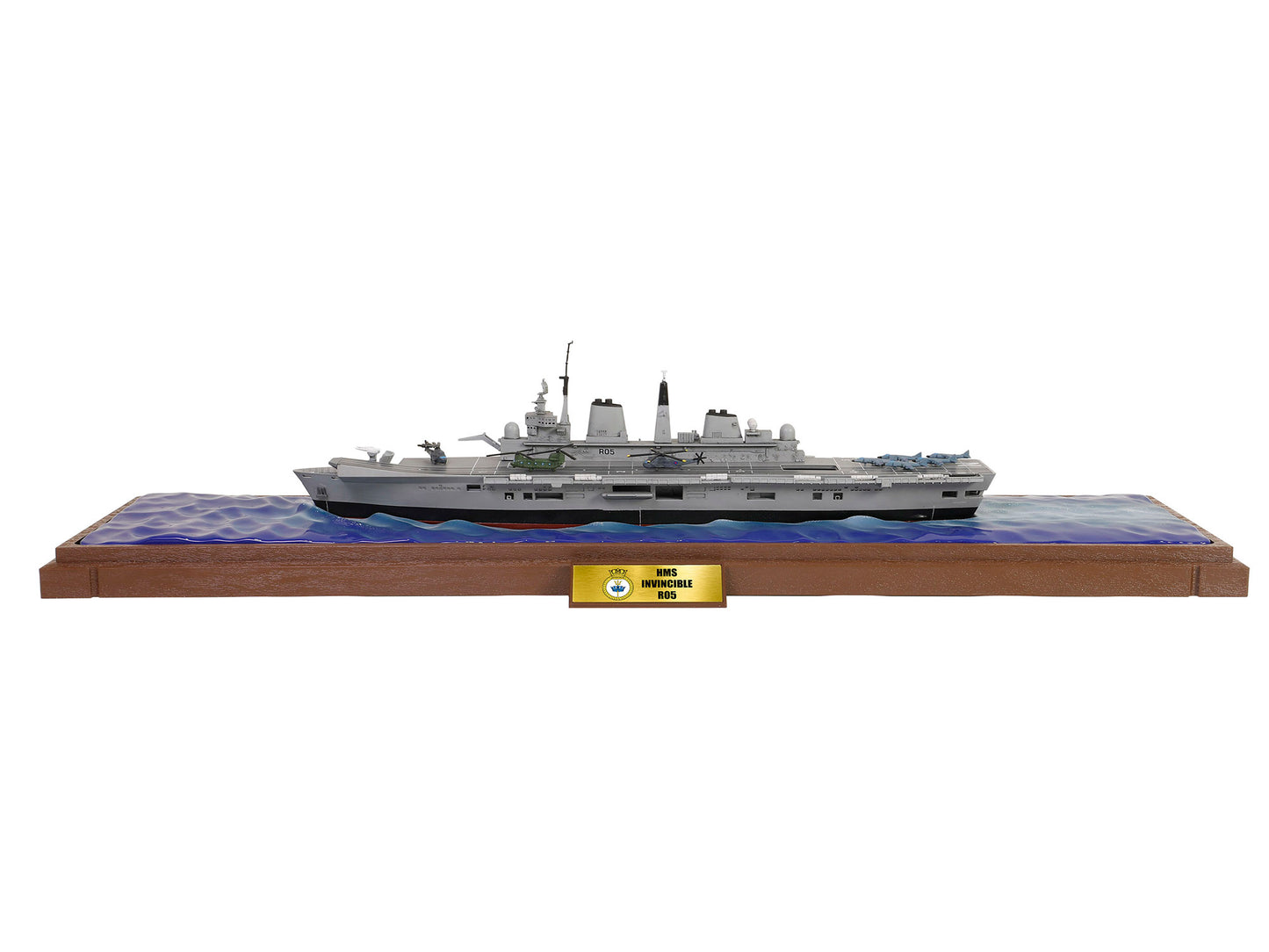 British HMS Invincible (R05) Aircraft Carrier Waterline Edition "Falklands War" (1982) British Royal Navy "Battleship" Series 1/700 Diecast Model by Metal Proud