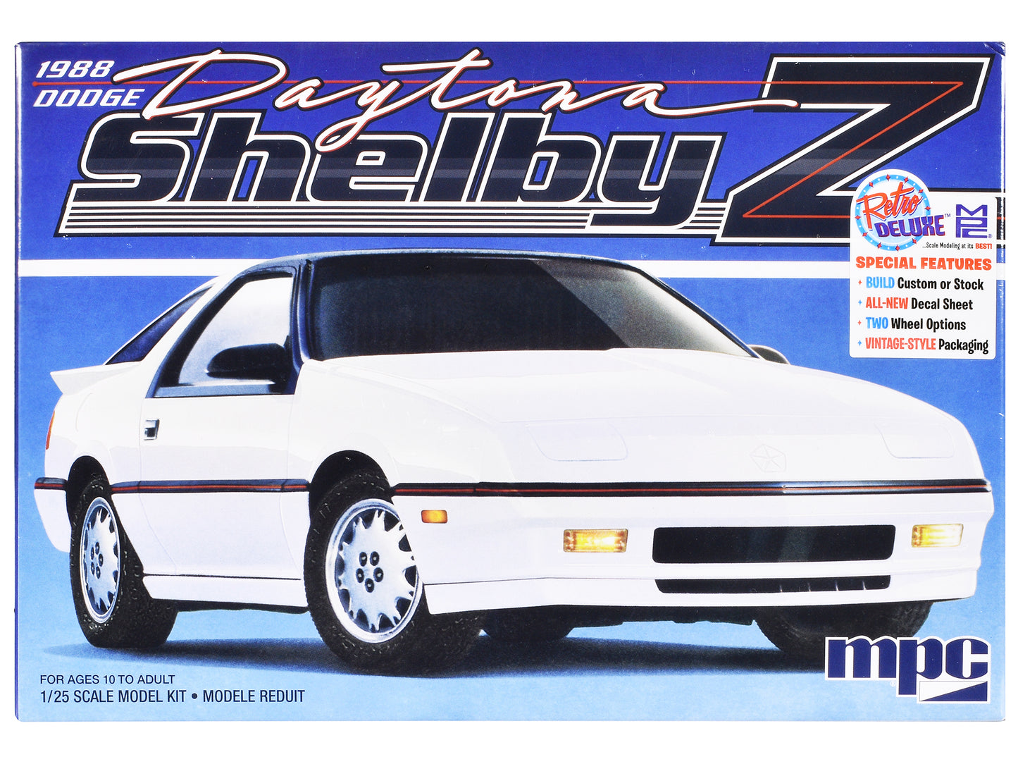 Skill 2 Model Kit 1988 Dodge Shelby Daytona Z 2-in-1 Kit 1/25 Scale Model by MPC