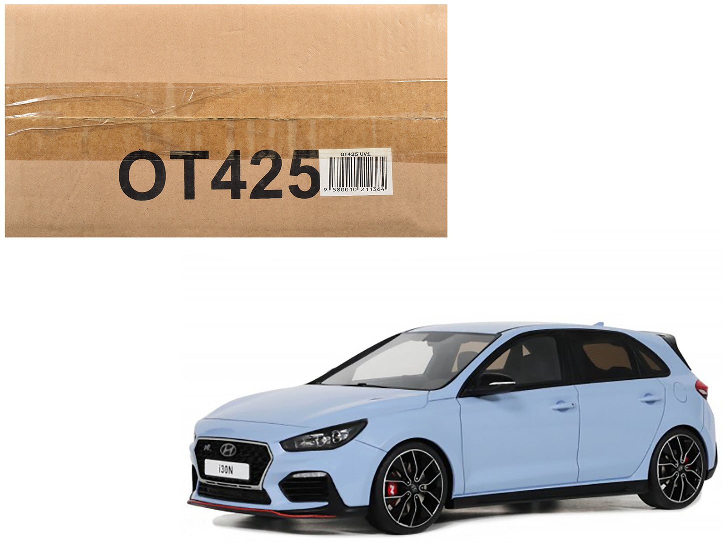 2017 Hyundai I30 N Light Blue Limited Edition to 2500 pieces Worldwide 1/18 Model Car by Otto Mobile