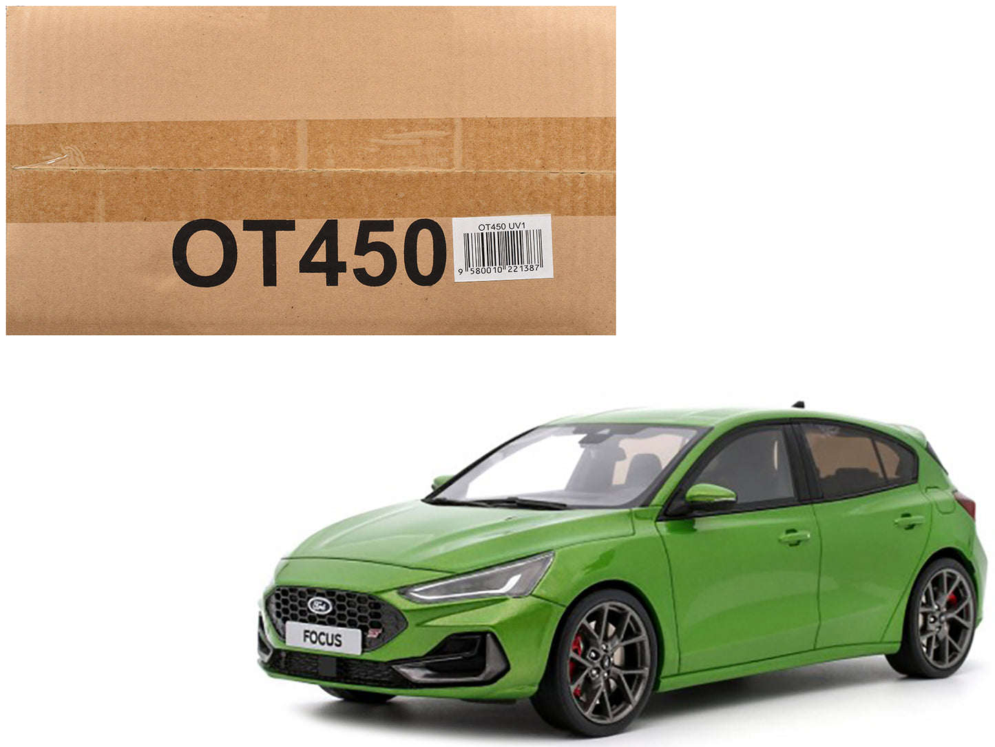 2022 Ford Focus MK5 ST Phase 2 Mean Green Metallic Limited Edition to 2000 pieces Worldwide 1/18 Model Car by Otto Mobile