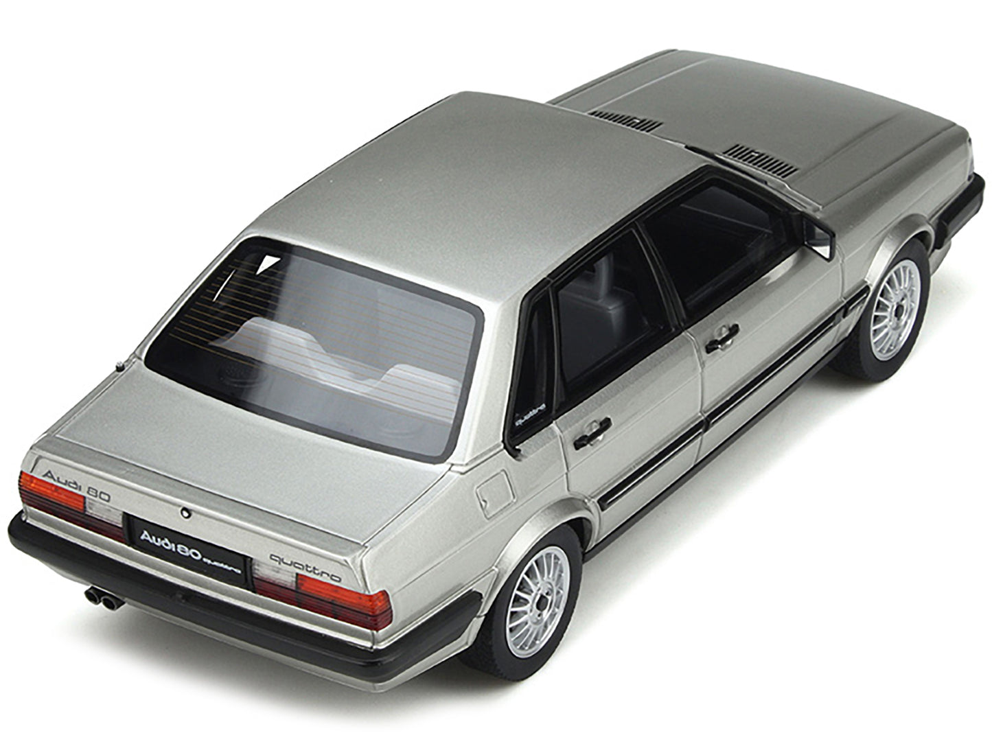 1983 Audi 80 Quattro Zermatt Silver Metallic with Black Stripes Limited Edition to 2000 pieces Worldwide 1/18 Model Car by Otto Mobile