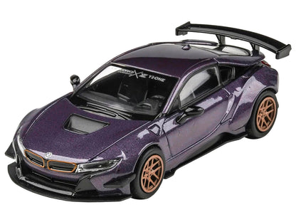 BMW i8 Liberty Walk Twilight Purple Metallic with Gold Wheels 1/64 Diecast Model Car by Paragon Models