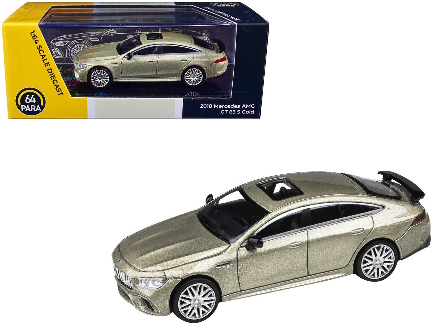 2018 Mercedes-AMG GT 63 S Kalahari Gold Metallic 1/64 Diecast Model Car by Paragon Models