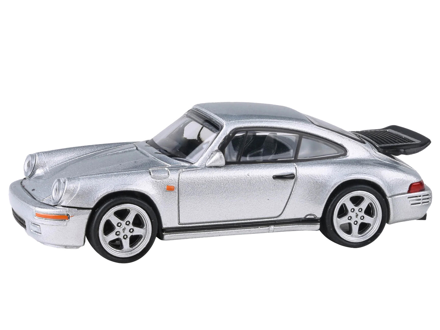 1987 RUF CTR Yellowbird Silver Metallic 1/64 Diecast Model Car by Paragon Models