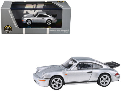 1987 RUF CTR Yellowbird Silver Metallic 1/64 Diecast Model Car by Paragon Models