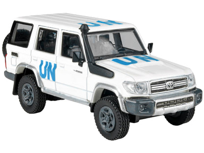 2014 Toyota Land Cruiser LC76 White "United Nations" 1/64 Diecast Model Car by Paragon Models