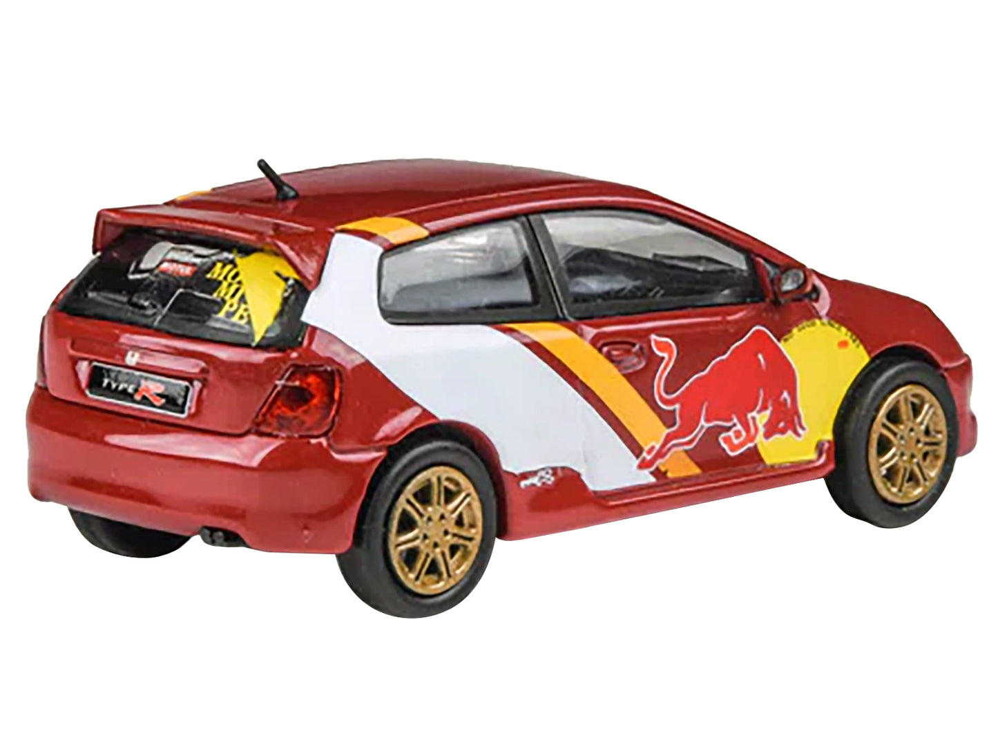 2001 Honda Civic Type R EP3 "No Good Racing" Red and White with Graphics 1/64 Diecast Model Car by Paragon Models