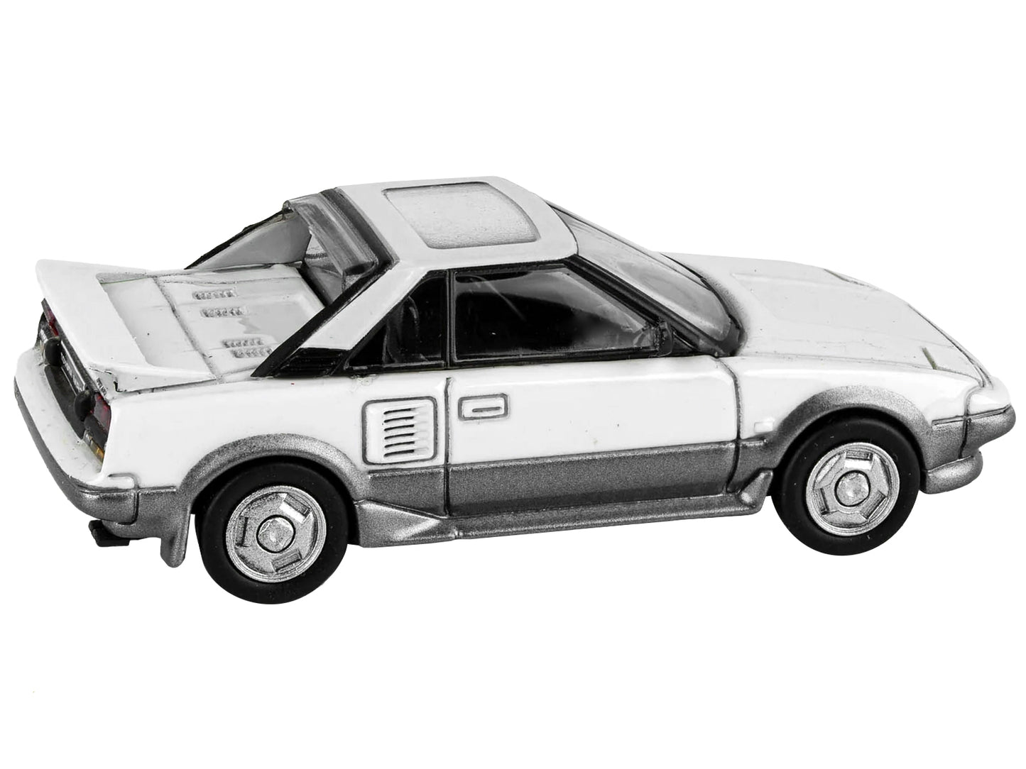 1985 Toyota MR2 MK1 White and Silver Metallic with Sun Roof 1/64 Diecast Model Car by Paragon Models