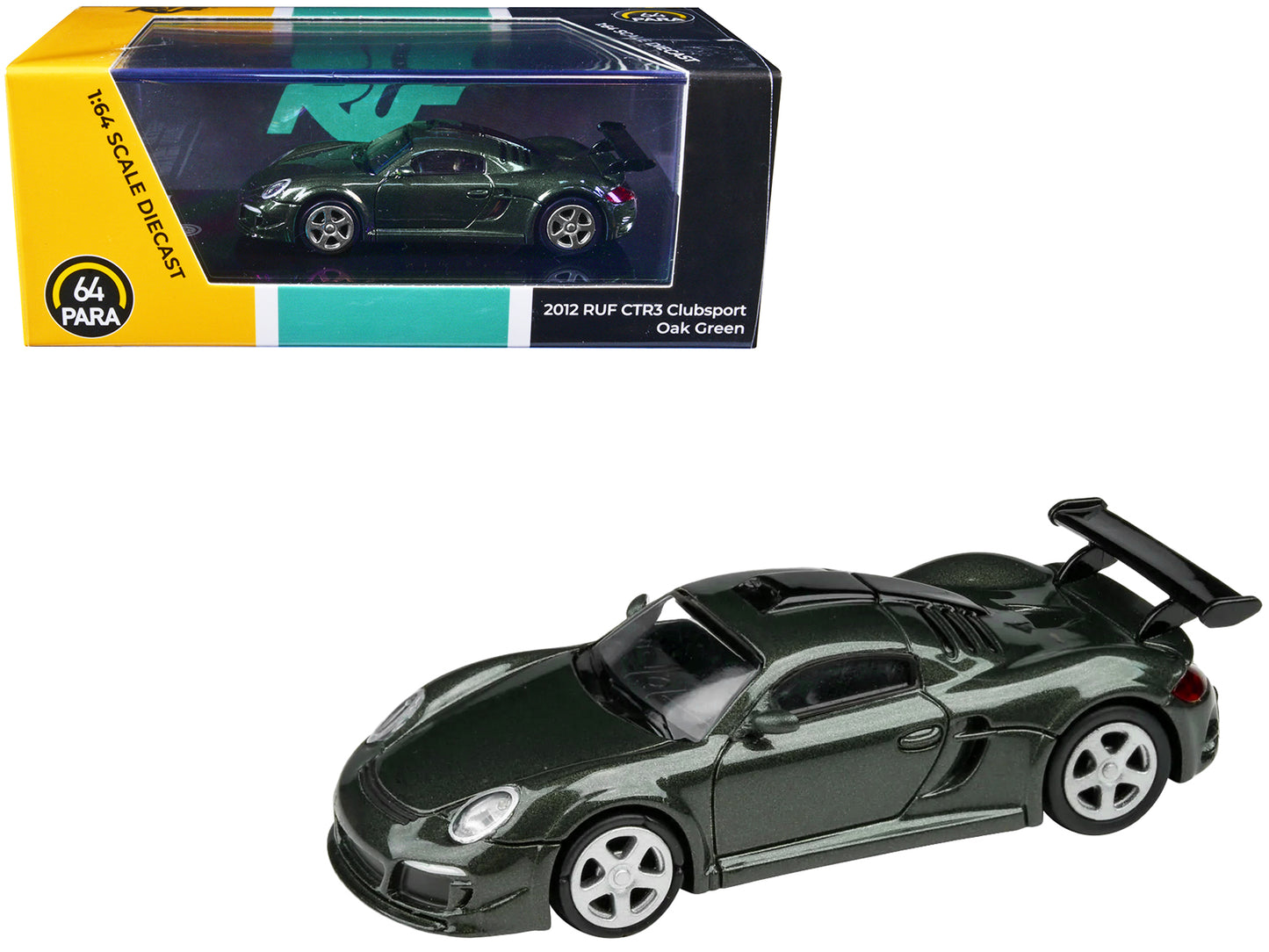 2012 RUF CTR3 Clubsport Oak Green Metallic 1/64 Diecast Model Car by Paragon Models