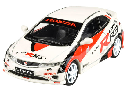 2007 Honda Civic Type R FN2 White "Race Livery" 1/64 Diecast Model Car by Paragon Models