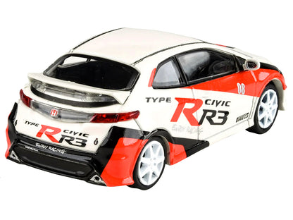 2007 Honda Civic Type R FN2 White "Race Livery" 1/64 Diecast Model Car by Paragon Models