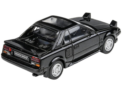 1985 Toyota MR2 MK1 Black Metallic with Sunroof 1/64 Diecast Model Car by Paragon Models