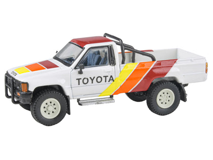 1984 Toyota Hilux Pickup Truck White with Stripes "TRD Ironman" 1/64 Diecast Model Car by Paragon Models