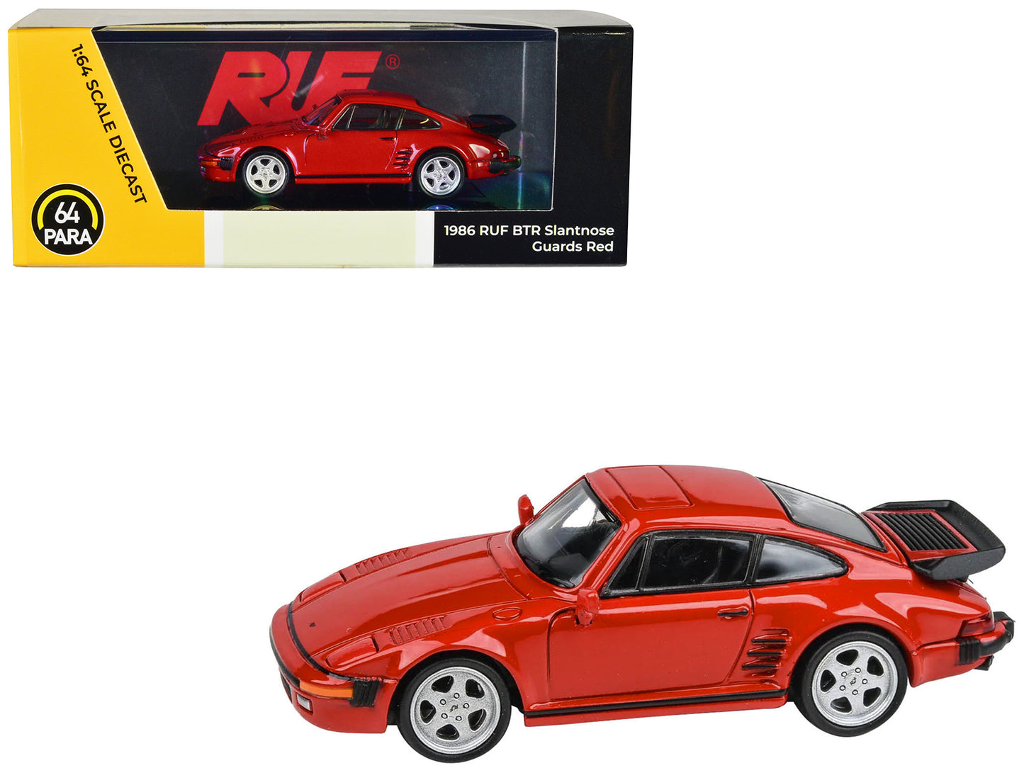 1986 RUF BTR Slantnose Guards Red 1/64 Diecast Model Car by Paragon Models