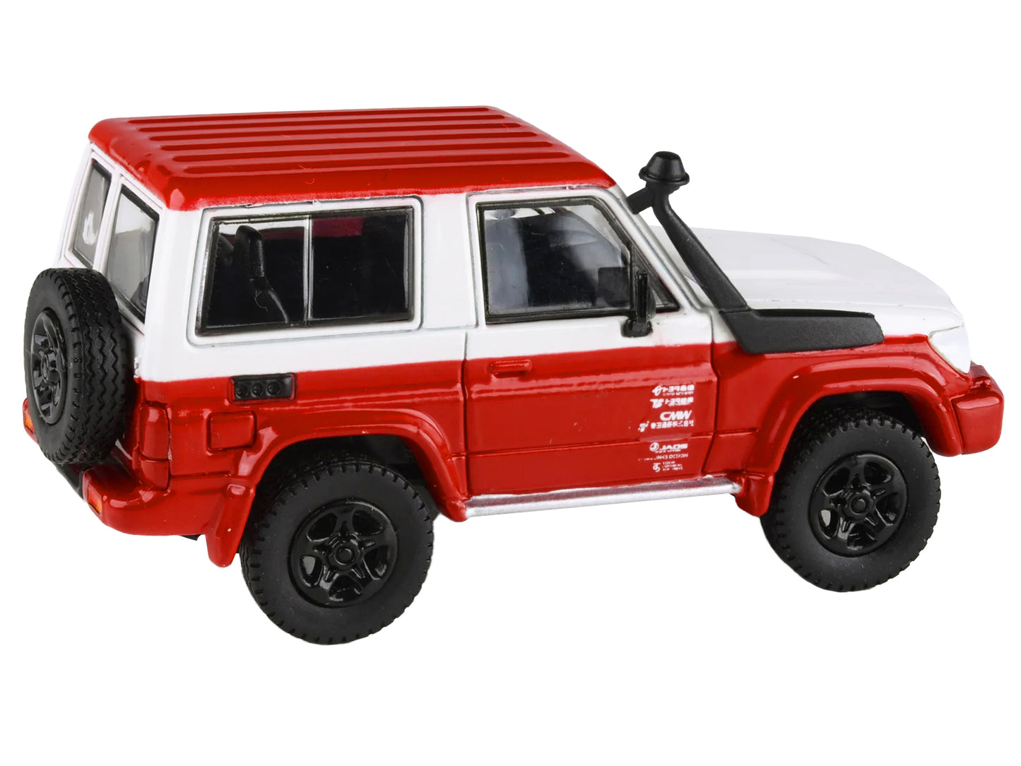 2014 Toyota Land Cruiser 71 SWB (Short Wheel Base) Red and White "2023 Auto Salon" 1/64 Diecast Model Car by Paragon Models