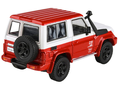 2014 Toyota Land Cruiser 71 SWB (Short Wheel Base) Red and White "2023 Auto Salon" 1/64 Diecast Model Car by Paragon Models