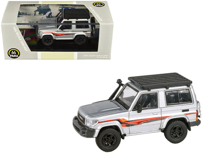 2014 Toyota Land Cruiser LC 71 Silver Metallic with Graphics 1/64 Diecast Model Car by Paragon Models