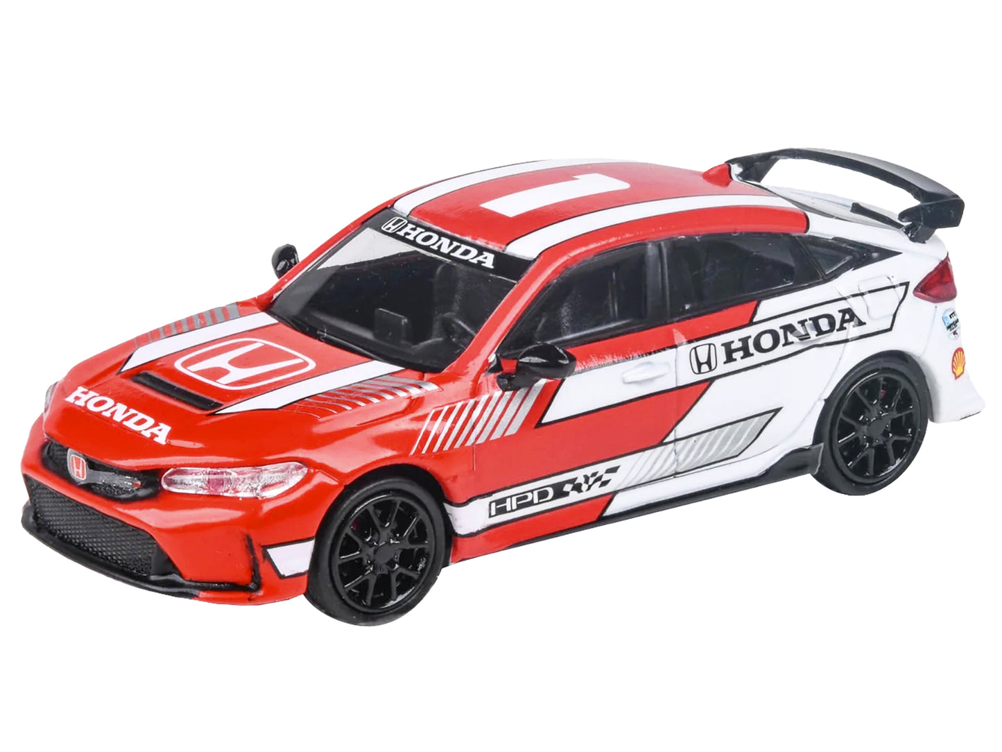 2023 Honda Civic Type R FL5 Red and White "Indycar Pace Car" 1/64 Diecast Model Car by Paragon Models