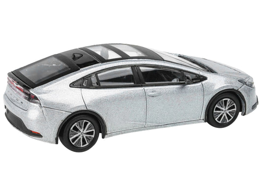 2023 Toyota Prius Cutting Edge Silver Metallic with Black Top and Sun Roof 1/64 Diecast Model Car by Paragon Models