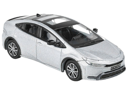 2023 Toyota Prius Cutting Edge Silver Metallic with Black Top and Sun Roof 1/64 Diecast Model Car by Paragon Models