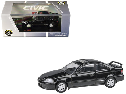 1999 Honda Civic Si EM1 Flamenco Black with Sunroof 1/64 Diecast Model Car by Paragon Models