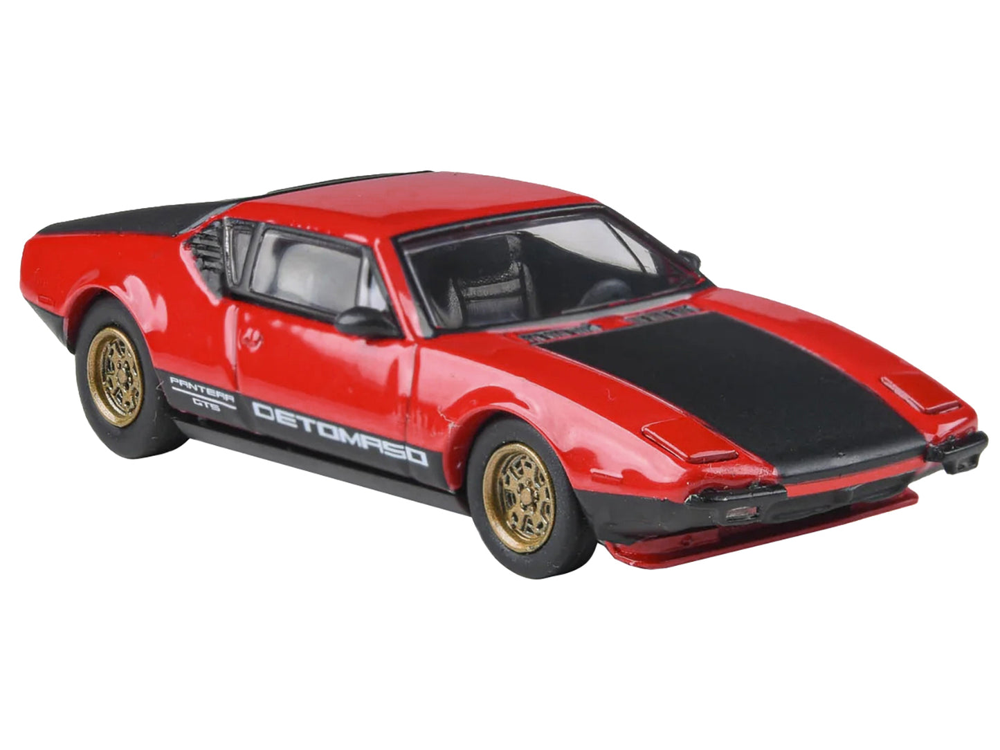 1972 De Tomaso Pantera Red and Black 1/64 Diecast Model Car by Paragon Models