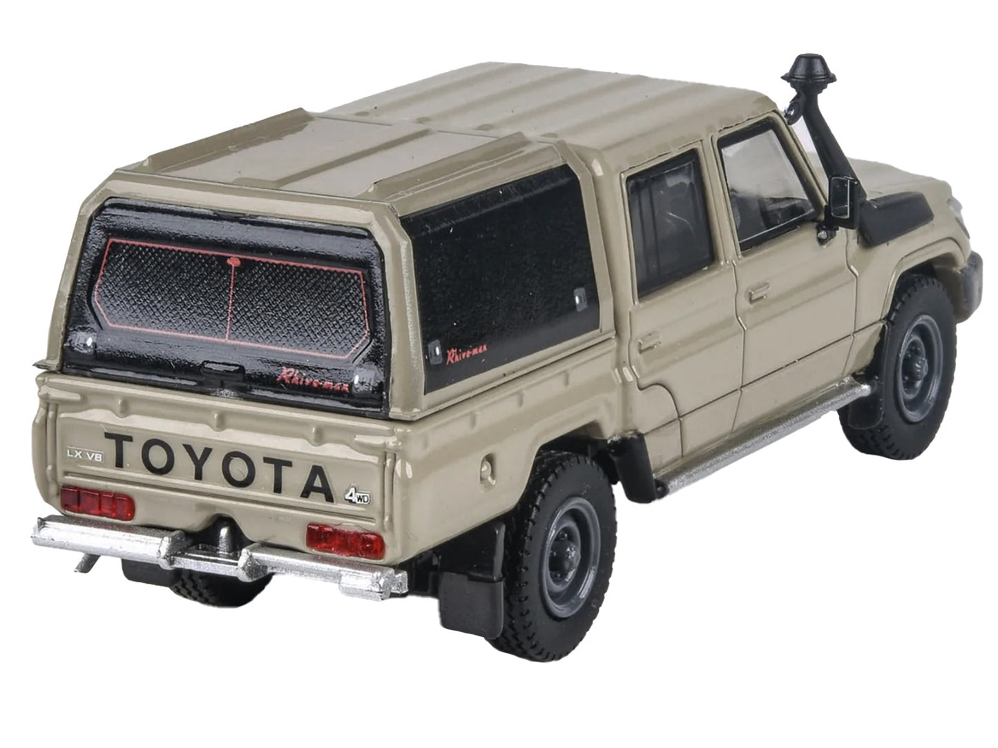 2014 Toyota Land Cruiser LC 79 Pickup Truck Sandy Taupe with Camper Shell 1/64 Diecast Model Car by Paragon Models