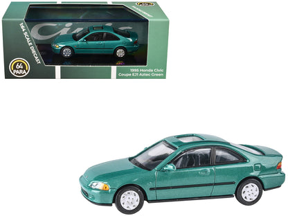 1995 Honda Civic Coupe EJ1 Aztec Green Metallic with Sunroof 1/64 Diecast Model Car by Paragon Models