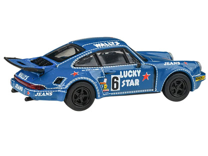 1975 Porsche 911 Carrera RSR 3.0 #6 "Kremer Racing - Wallys Jeans" Blue 1/64 Diecast Model Car by Paragon Models