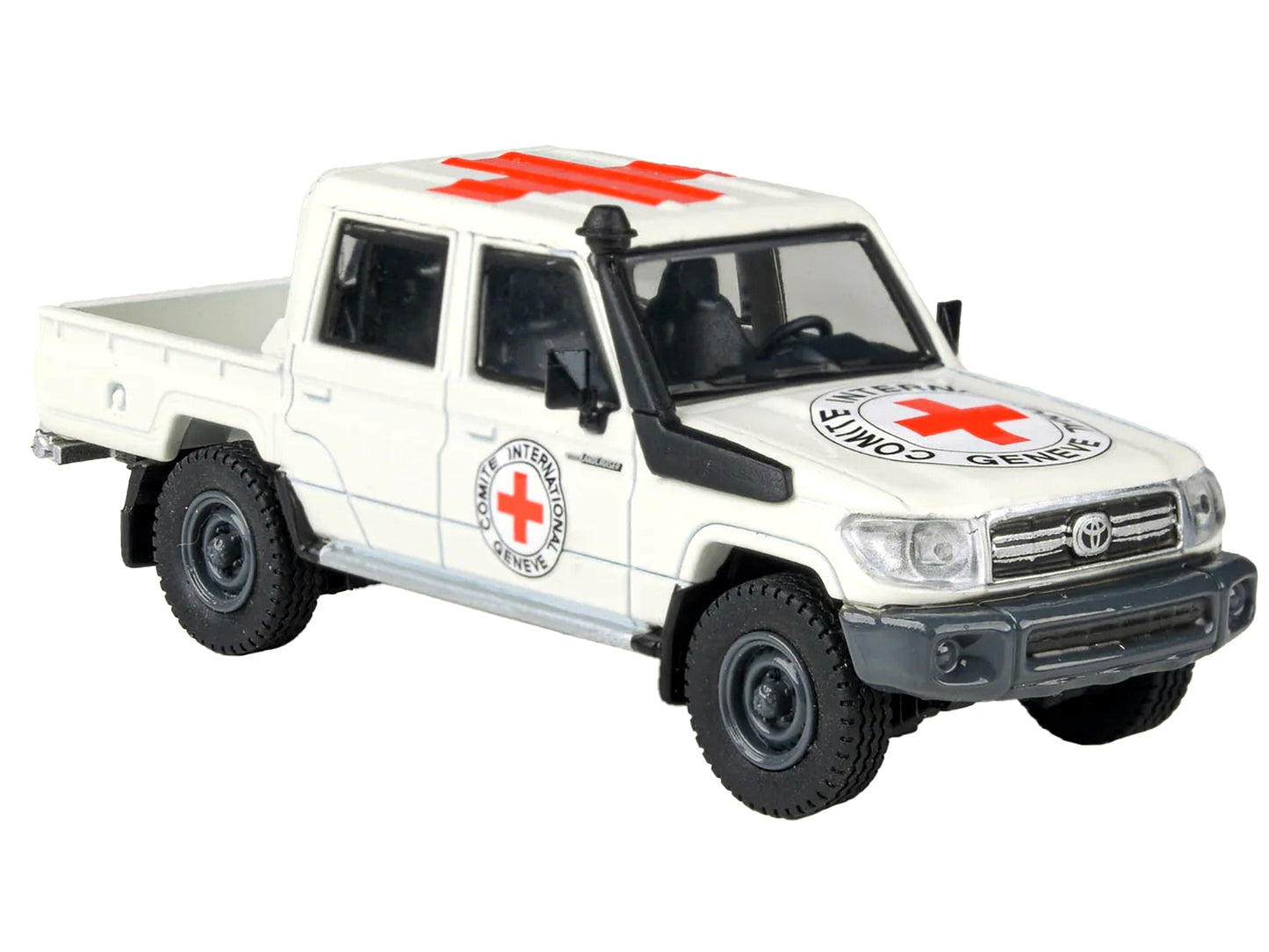 2014 Toyota Land Cruiser LC 79 Pickup Truck White "International Red Cross" 1/64 Diecast Model Car by Paragon Models