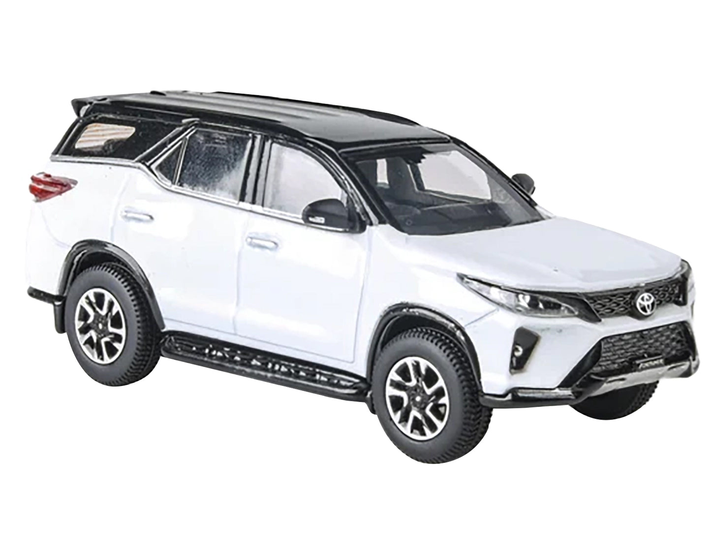 2023 Toyota Fortuner Platinum White with Black Top 1/64 Diecast Model Car by Paragon Models