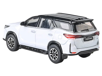 2023 Toyota Fortuner Platinum White with Black Top 1/64 Diecast Model Car by Paragon Models