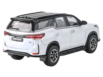 2023 Toyota Fortuner Platinum White with Black Top 1/64 Diecast Model Car by Paragon Models