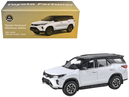 2023 Toyota Fortuner Platinum White with Black Top 1/64 Diecast Model Car by Paragon Models