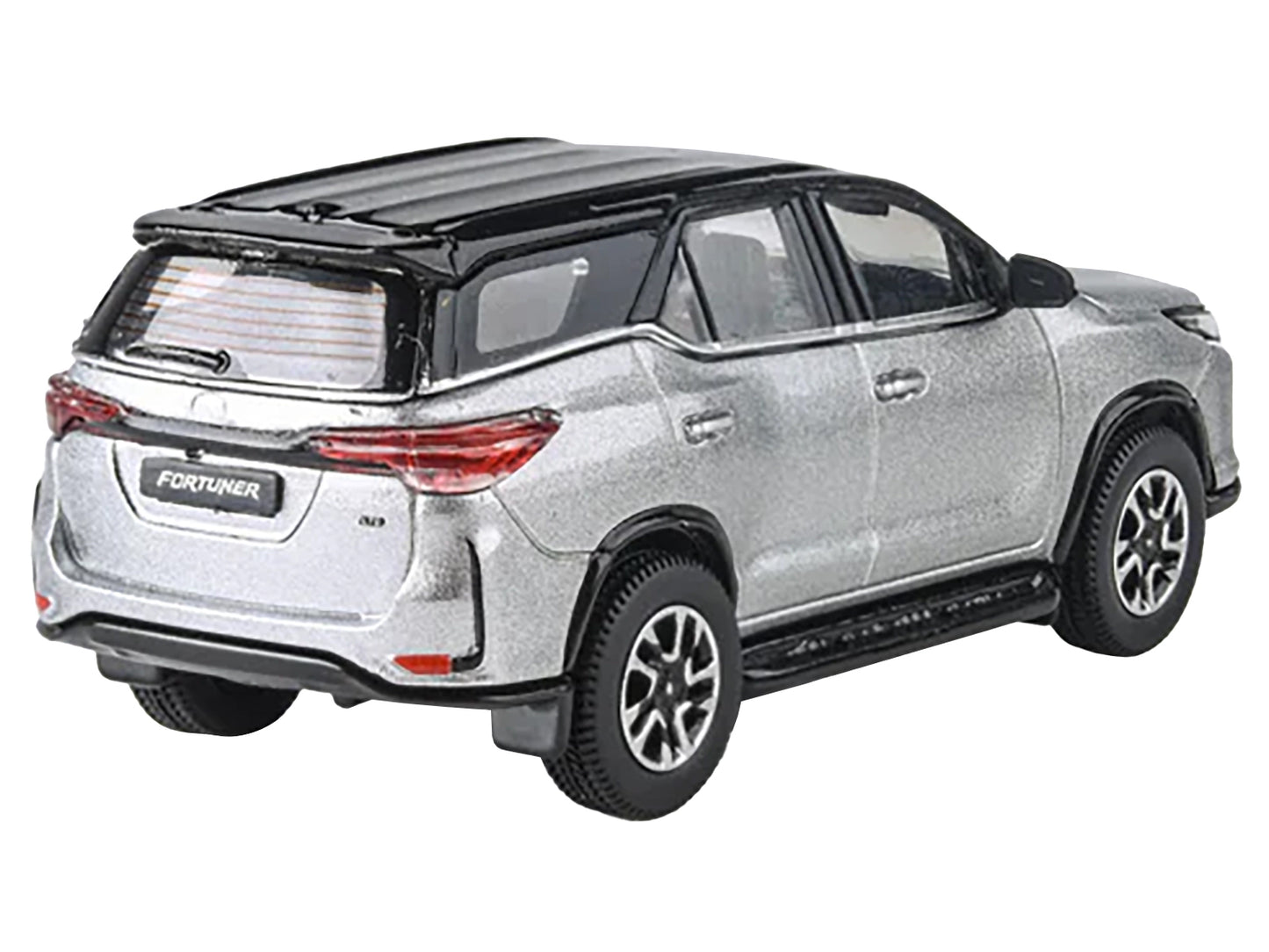 2023 Toyota Fortuner Silver Metallic with Black Top 1/64 Diecast Model Car by Paragon Models