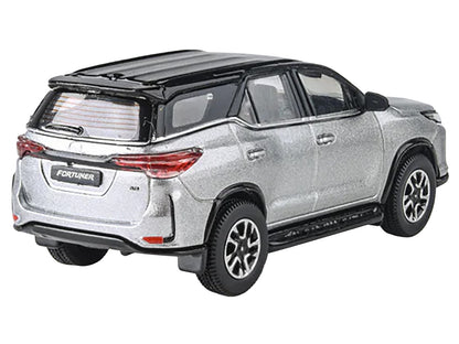 2023 Toyota Fortuner Silver Metallic with Black Top 1/64 Diecast Model Car by Paragon Models