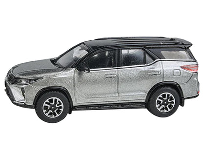 2023 Toyota Fortuner Silver Metallic with Black Top 1/64 Diecast Model Car by Paragon Models