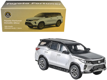 2023 Toyota Fortuner Silver Metallic with Black Top 1/64 Diecast Model Car by Paragon Models