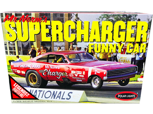 Skill 2 Model Kit 1969 Dodge Charger Funny Car "Mr. Norm's Supercharger" "Legends of the Quarter Mile" 1/25 Scale Model by Polar Lights