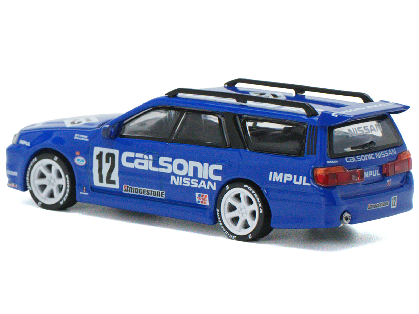 Nissan GT-R Stagea R34 RHD (Right Hand Drive) #12 "Calsonic" Blue 1/64 Diecast Model Car by Pop Race