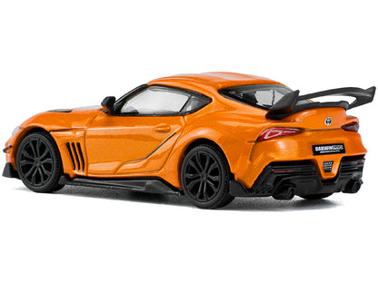 Toyota Supra "DarwinPro 66G WBK" Orange Metallic 1/64 Diecast Model Car by Pop Race