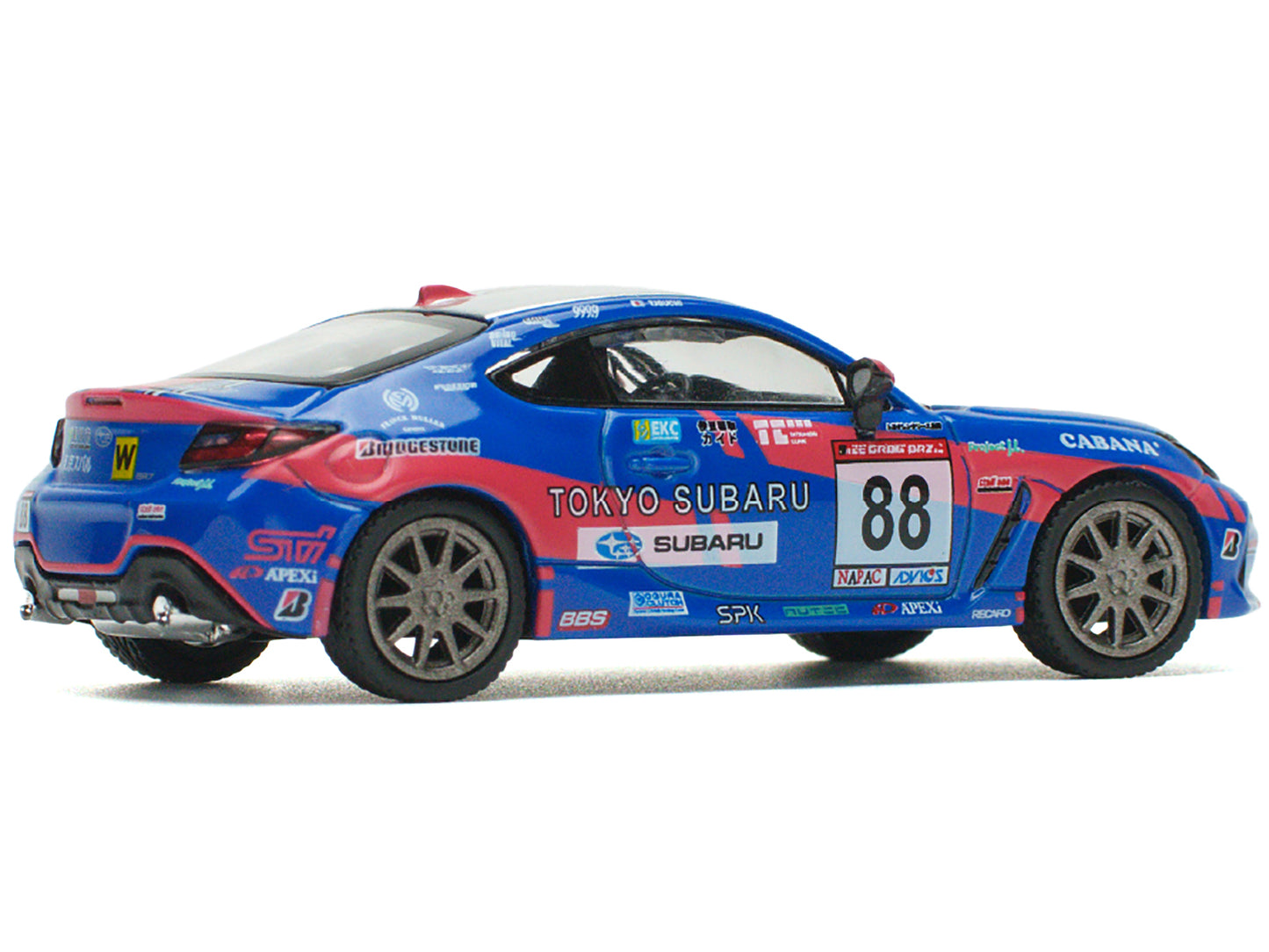 Subaru BRZ #88 Blue with Graphics "Tokyo Subaru Racing" 1/64 Diecast Model Car by Pop Race