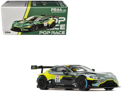 Aston Martin GT3 #21 Green Metallic "N24 2024" 1/64 Diecast Model Car by Pop Race