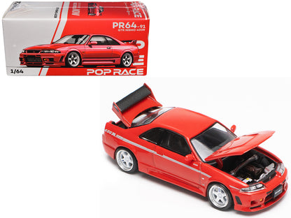 GTR Nismo 400R RHD (Right Hand Drive) Red 1/64 Diecast Model Car by Pop Race