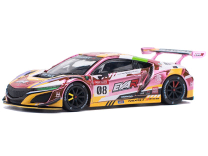 Honda NSX GT3 EVO22 #08 Pink with Graphics "EVA RT Production Model Custom Type-08" 1/64 Diecast Model Car by Pop Race