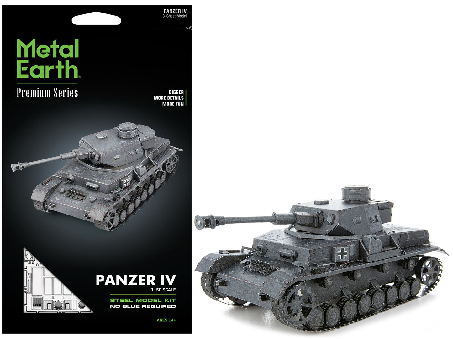 Model Kit German Panzer IV Tank (Challenging Difficulty) Steel Model by Metal Earth