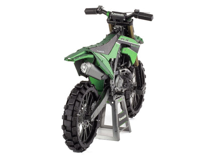 Model Kit Kawasaki KX450 Off-Road Motorcycle Green (Challenging Difficulty) Steel Model by Metal Earth