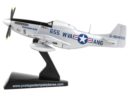 North American TF-51D Mustang Fighter Aircraft #655 "Toulouse Nuts West Virginia Air National Guard" United States  Air Force 1/100 Diecast Model Airplane by Postage Stamp